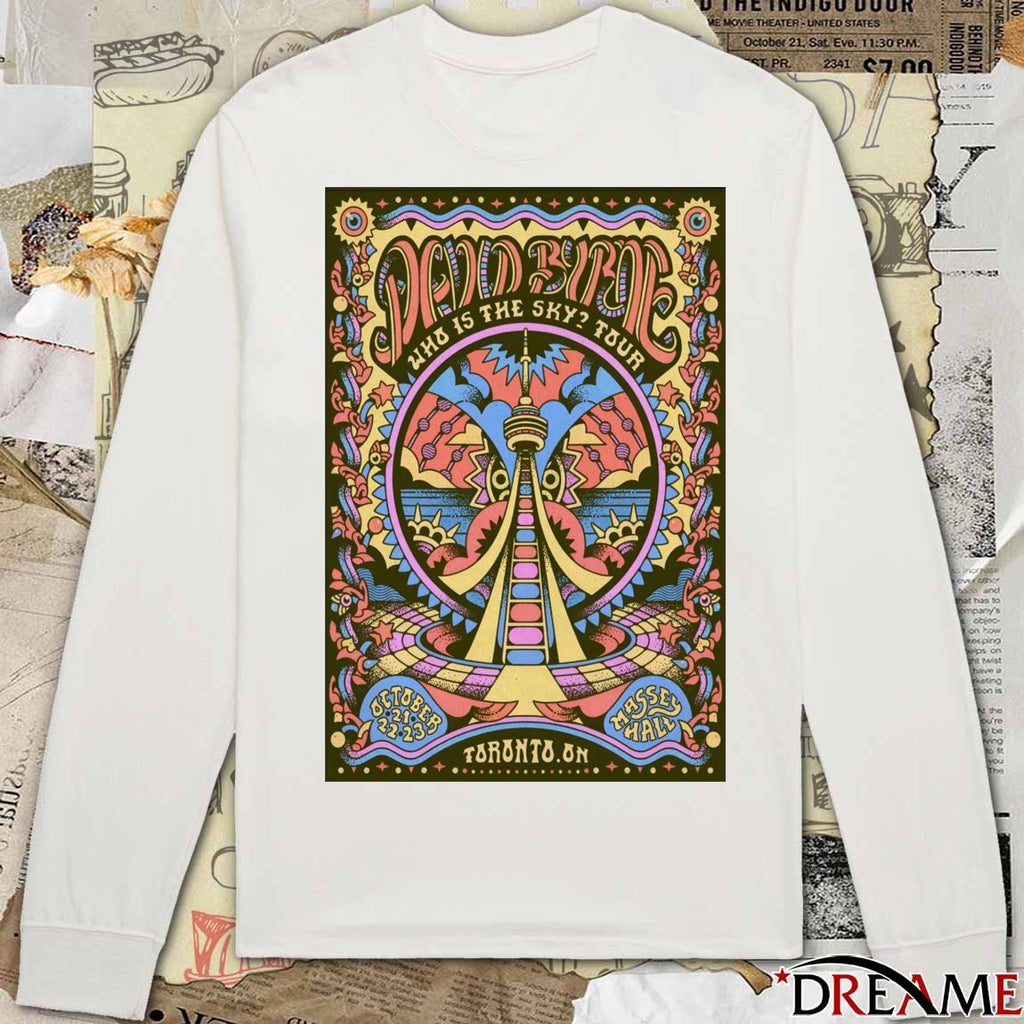 Poster David Byrne Who Is The Sky Tour October 21-23 2025 Massey Hall Toronto ON Tour t-shirt
