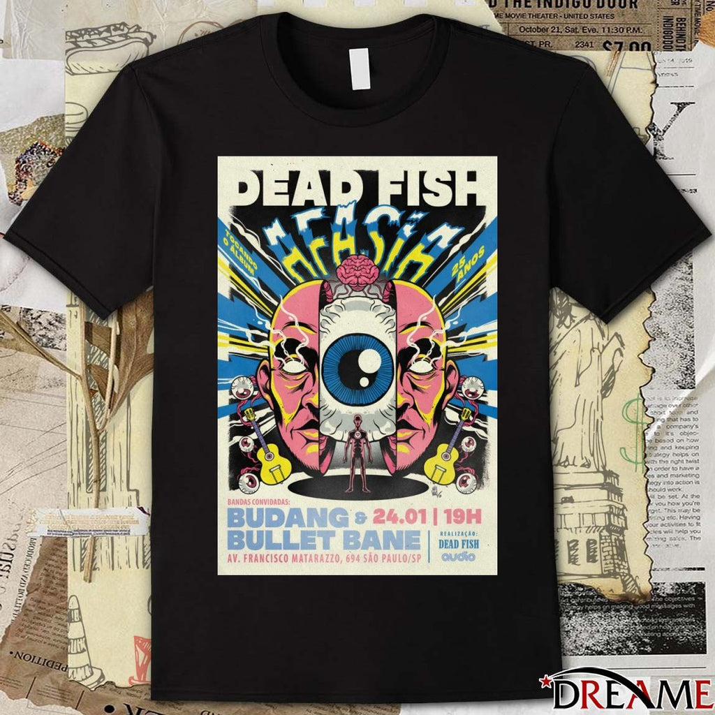 Poster Dead Fish January 24 2026 Audio in São Paulo Brazil t-shirt