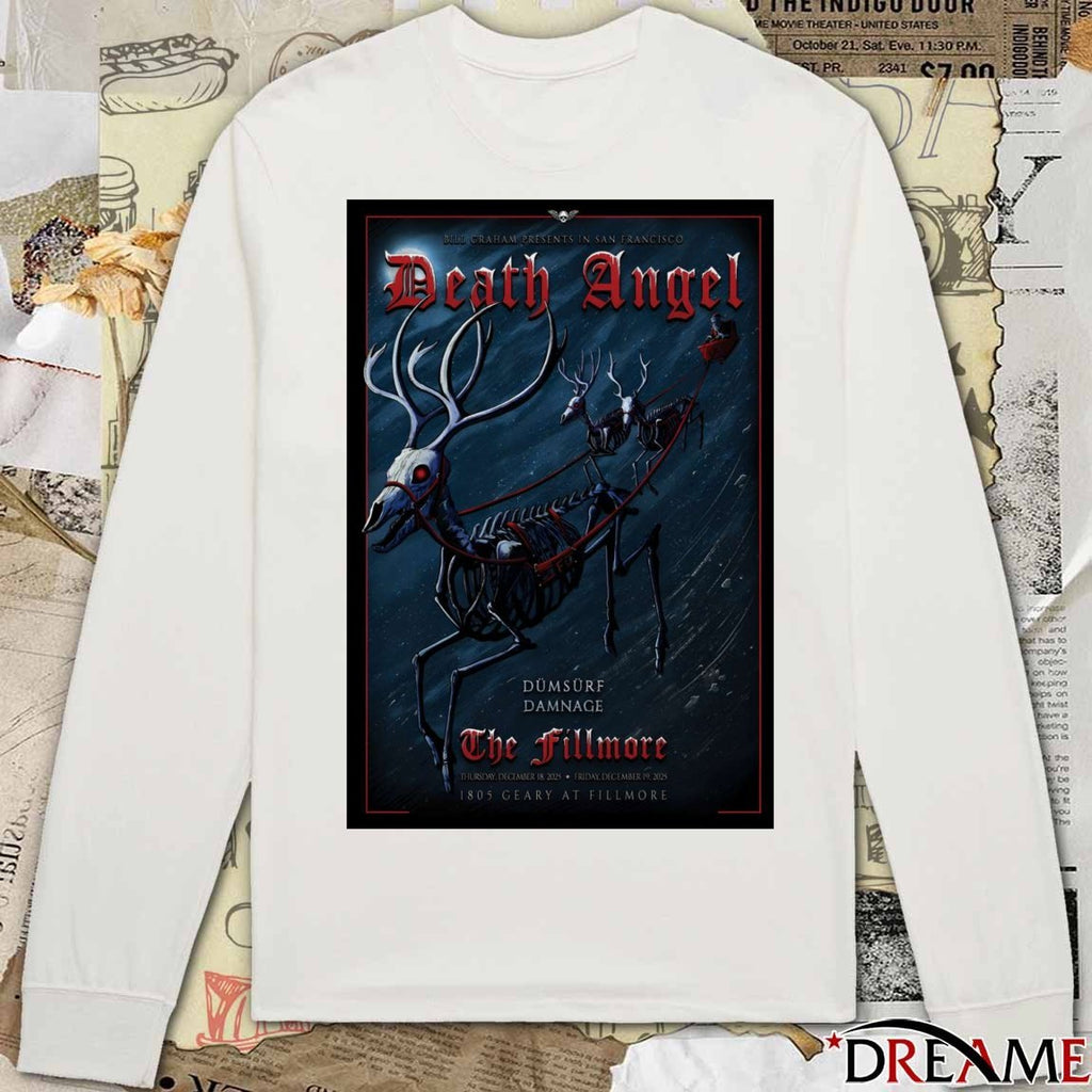 Poster Death Angel December 18 2025 San Francisco CA t-shirt