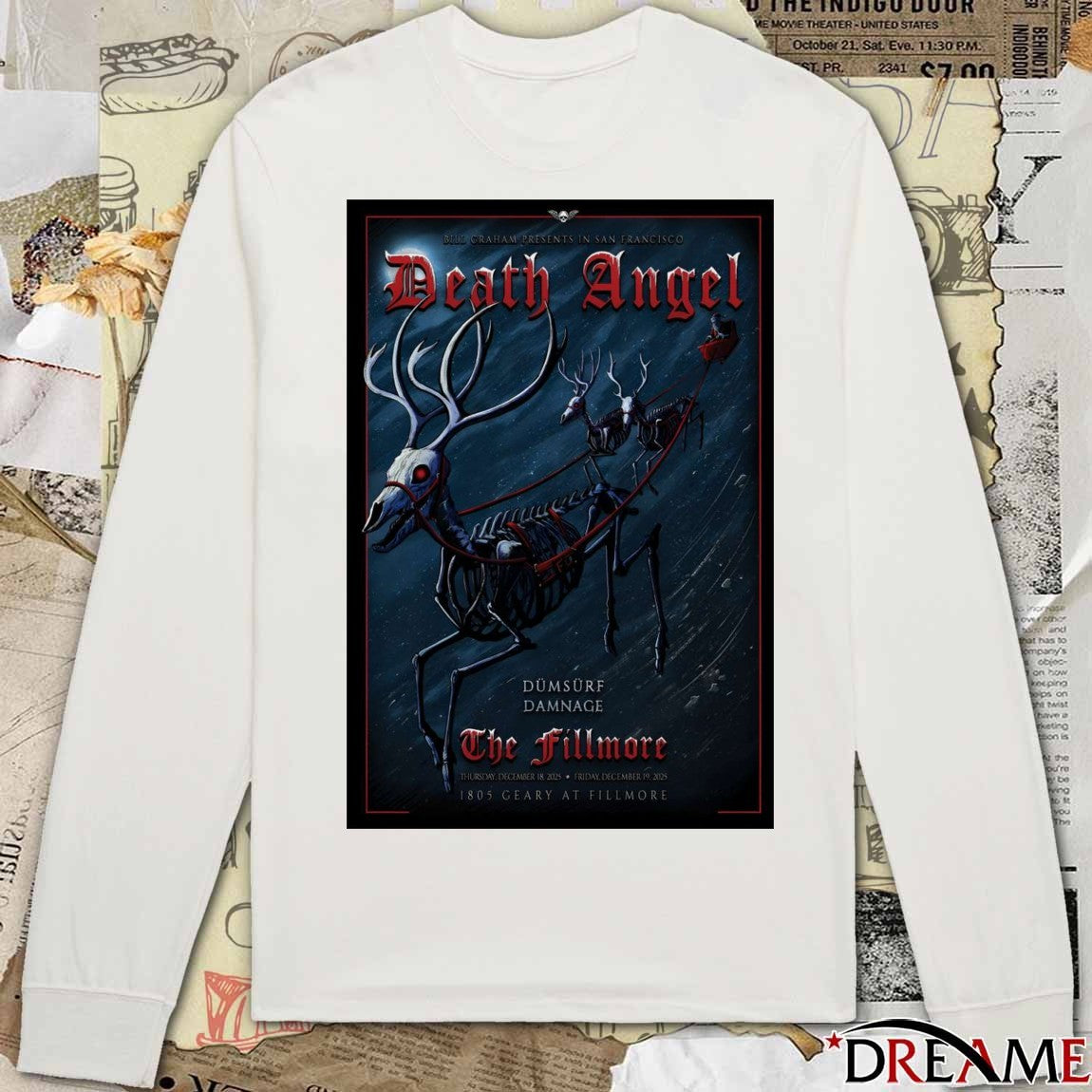 Poster Death Angel December 18 2025 San Francisco CA t-shirt