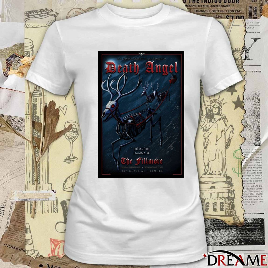 Poster Death Angel December 18 2025 San Francisco CA t-shirt