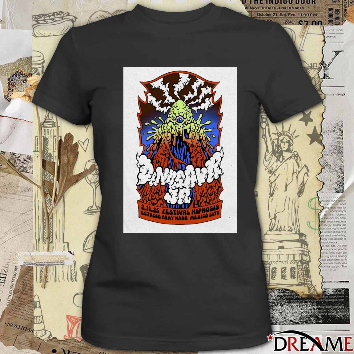 Poster Dinosaur Jr. Festival Hipnosis Estadio Fray Nano Mexico City November 2 2025 t-shirt