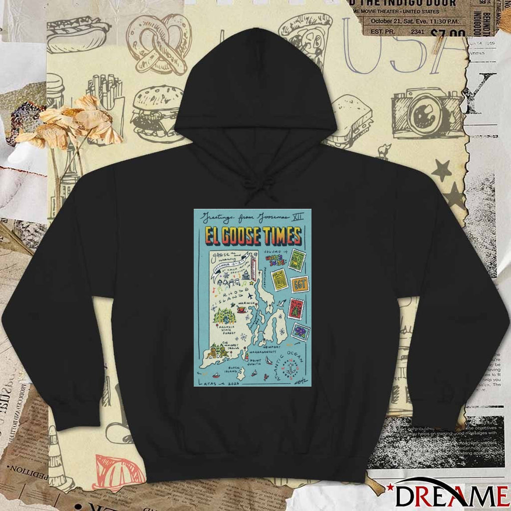 Poster El Goose Times 12.13.2025 Amica Mutual Pavilion t-shirt
