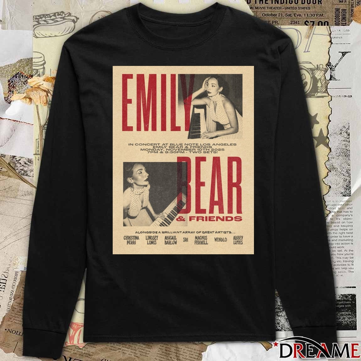Poster Emily Bear And Friends November 10 2025 In Concert At Blue Note Los Angeles t-shirt