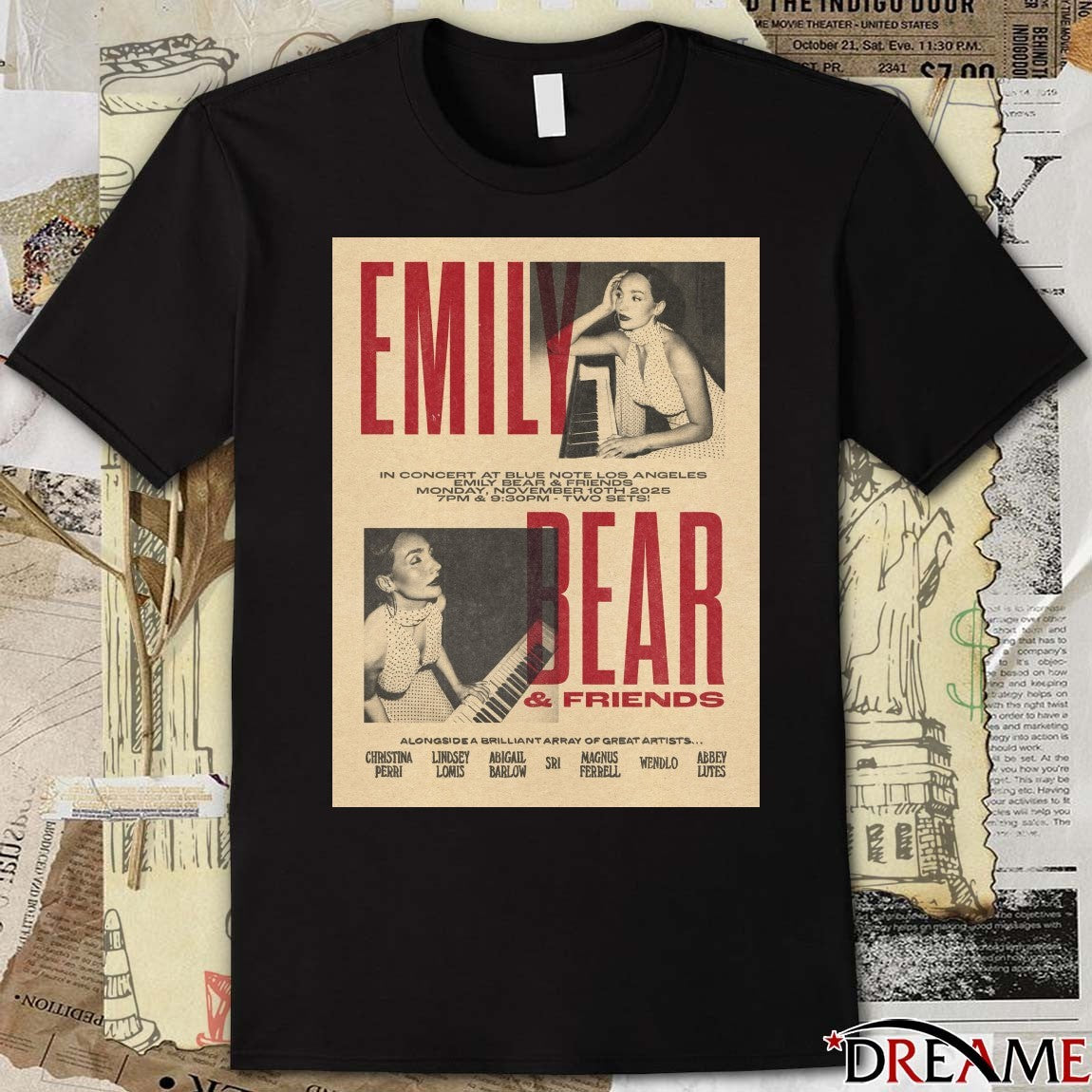 Poster Emily Bear And Friends November 10 2025 In Concert At Blue Note Los Angeles t-shirt