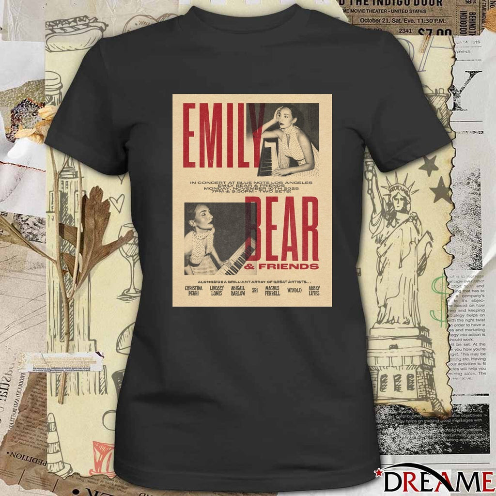 Poster Emily Bear And Friends November 10 2025 In Concert At Blue Note Los Angeles t-shirt