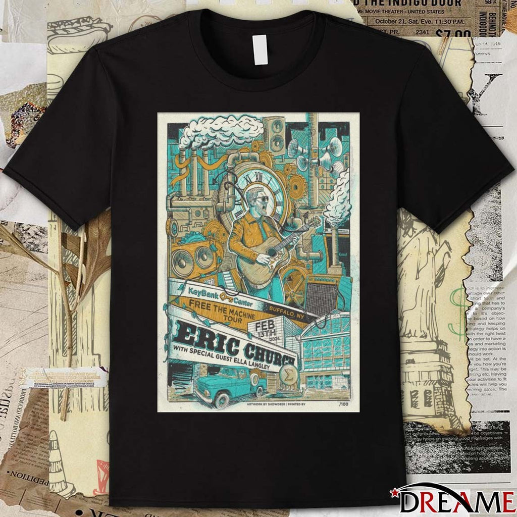 Poster Eric Church Keybank Center Buffalo NY 13 February 2026 t-shirt
