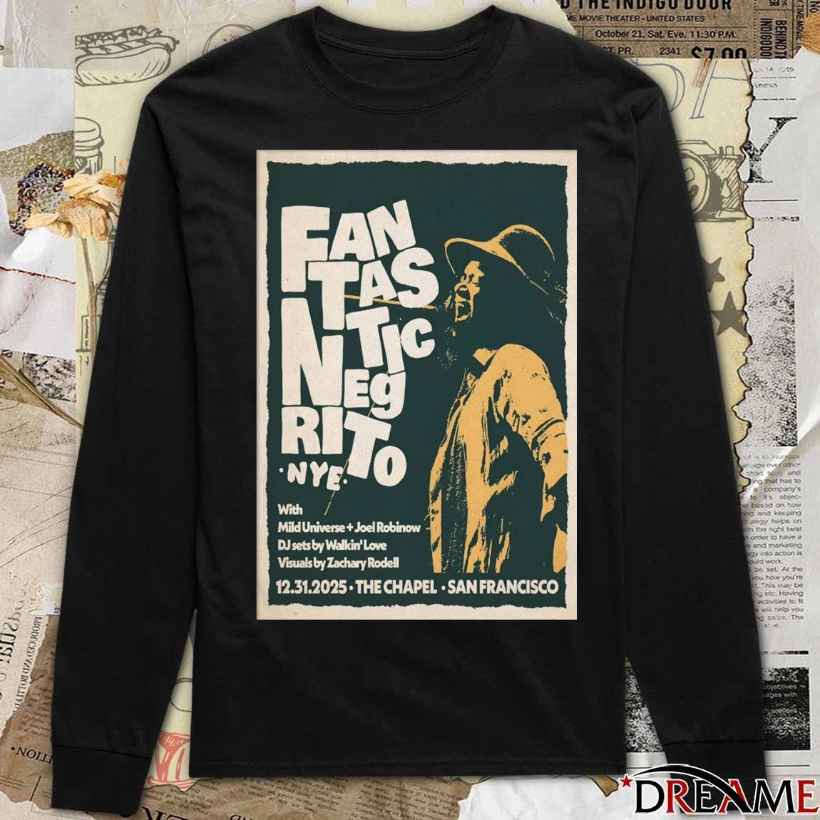 Poster Fantastic Negrito December 31 2025 The Chapel San Francisco CA t-shirt