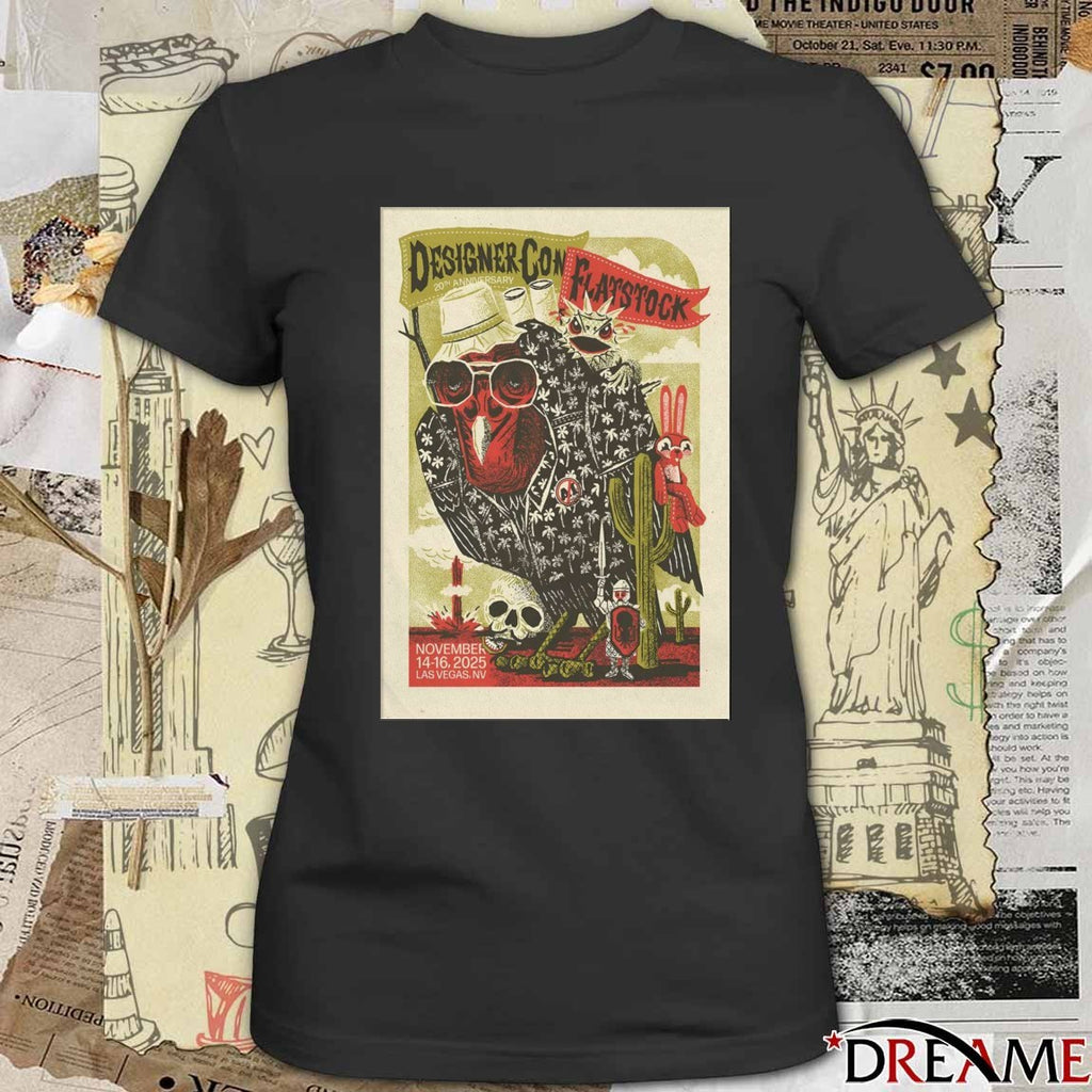 Poster Flatstock November 14-16 2025 DesignerCon in Las Vegas NV t-shirt
