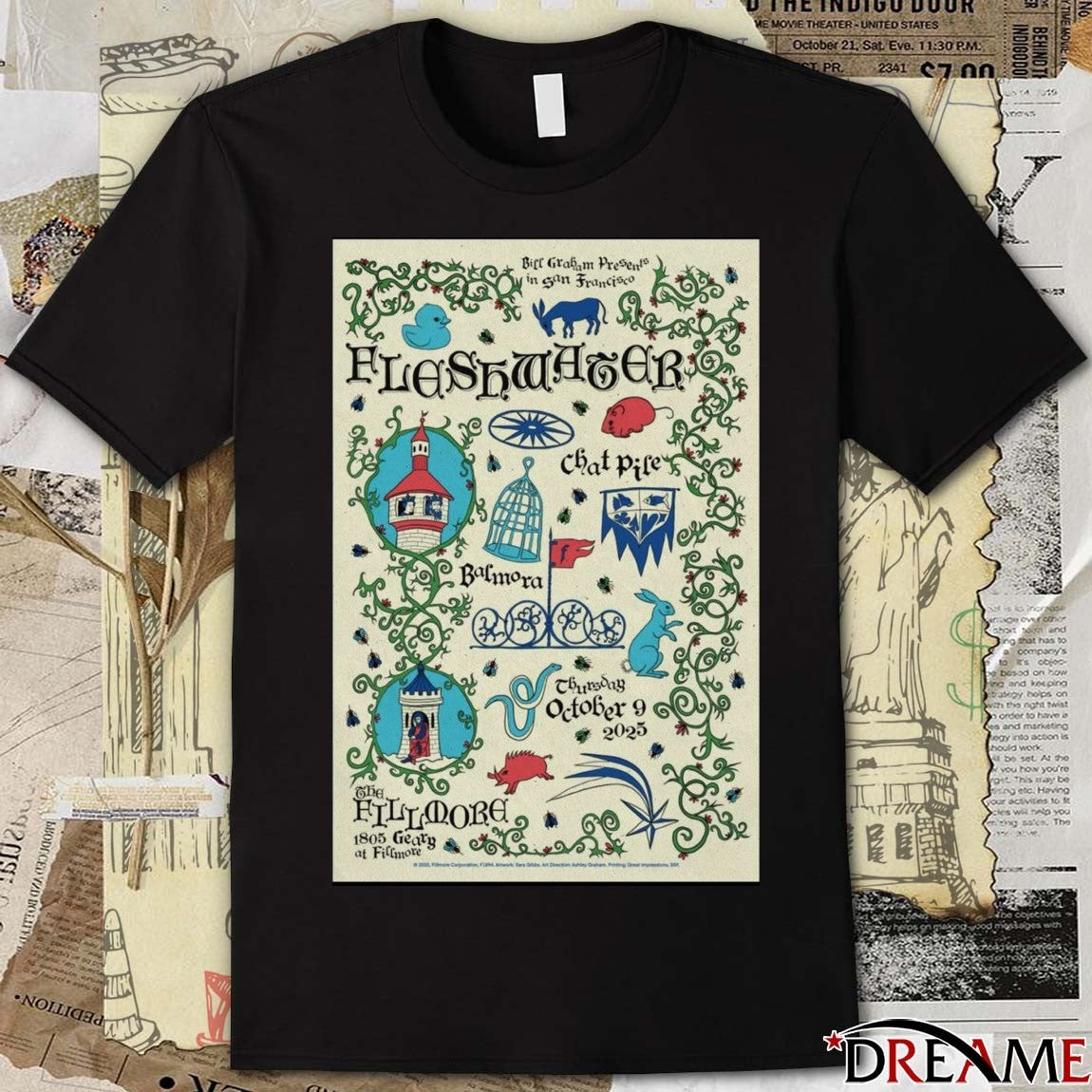 Poster Fleshwater October 9 2025 in San Francisco t-shirt
