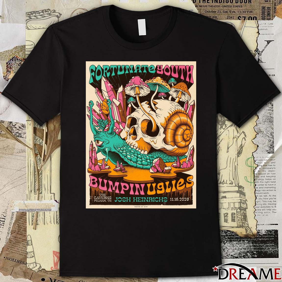 Poster Fortunate Youth Bumpin Uglies At The Caverns On November 16 2025 t-shirt