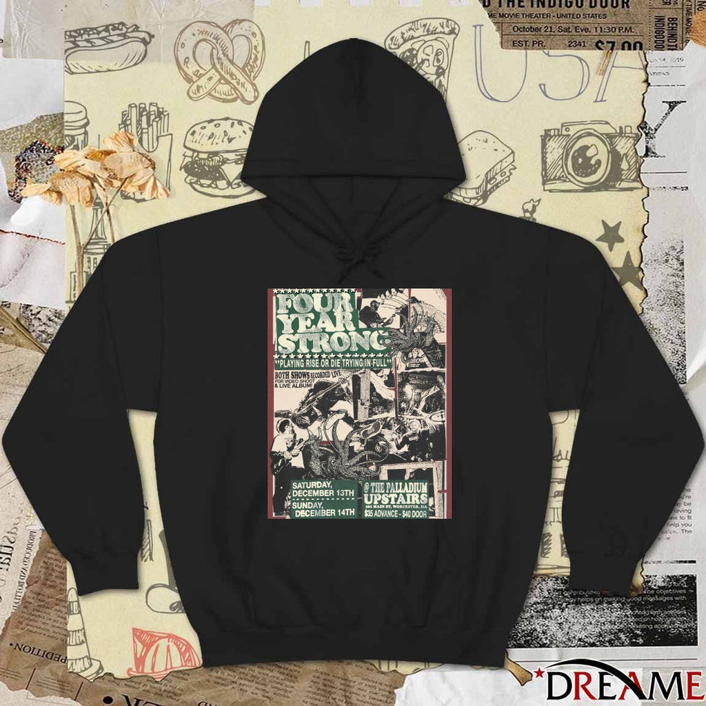 Poster Four Year Strong December 13-14 2025 The Palladium Upstairs Worcester MA t-shirt