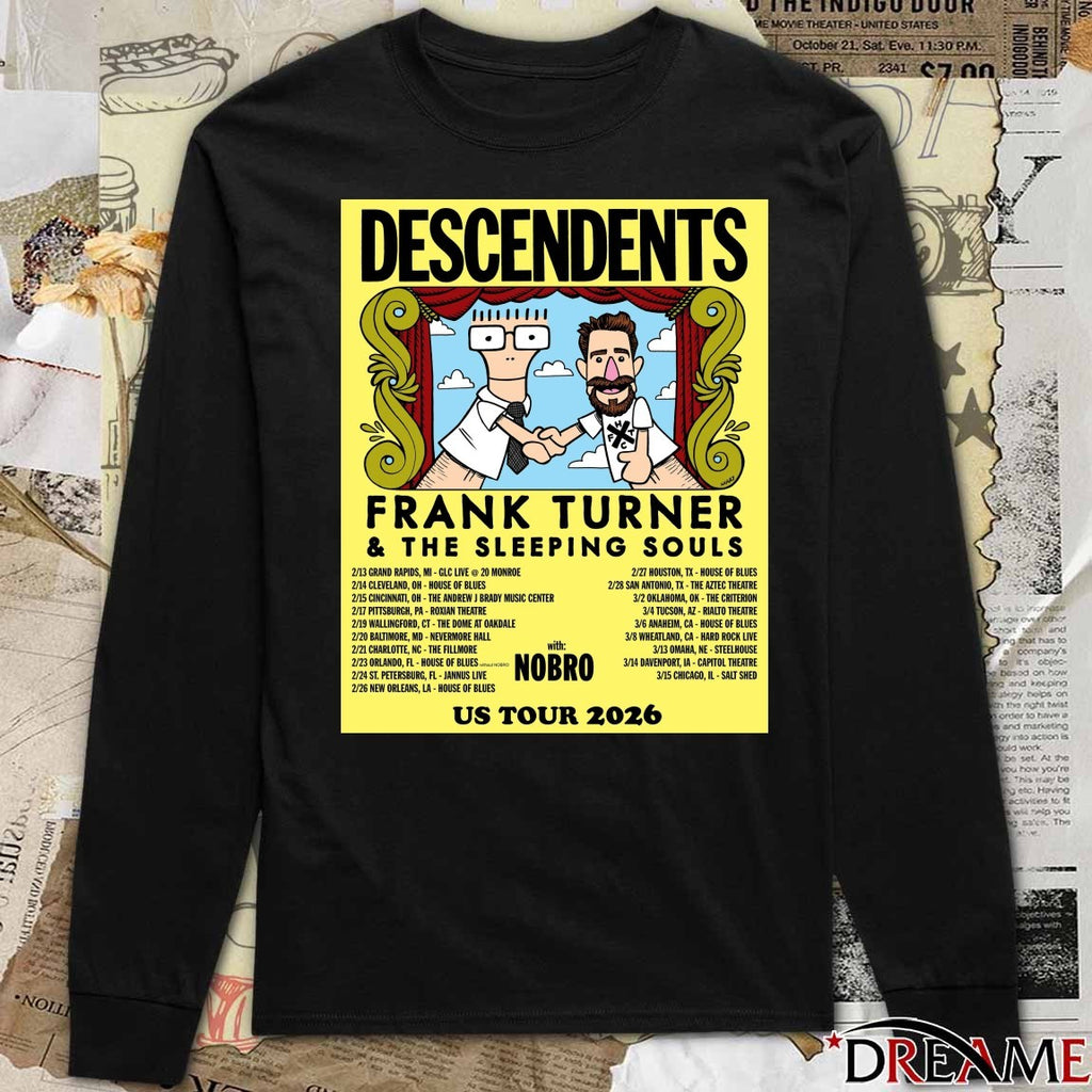 Poster Frank Turner and the Descendents US Tour 2026 The Sleeping Souls With Nobro t-shirt