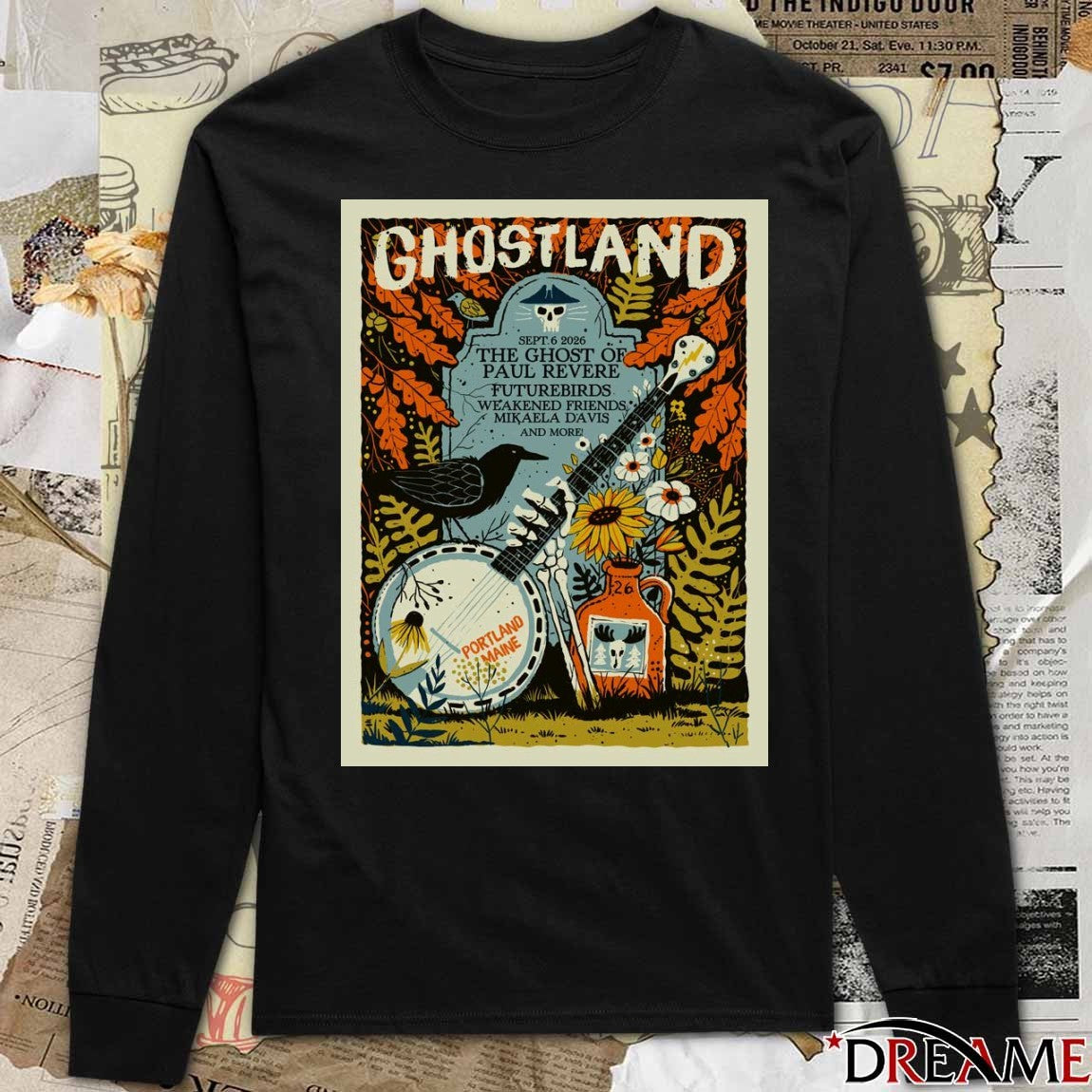 Poster Ghostland September 6 2026 The Ghost Of Paul Revere Portland Maine t-shirt