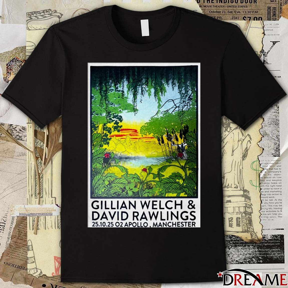 Poster Gillian Welch With David Rawlings October 25 2025 Manchester UK t-shirt