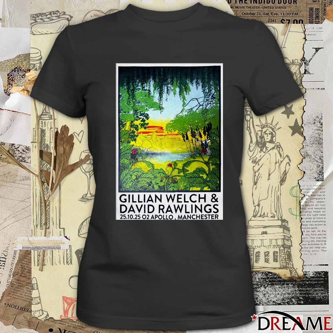 Poster Gillian Welch With David Rawlings October 25 2025 Manchester UK t-shirt