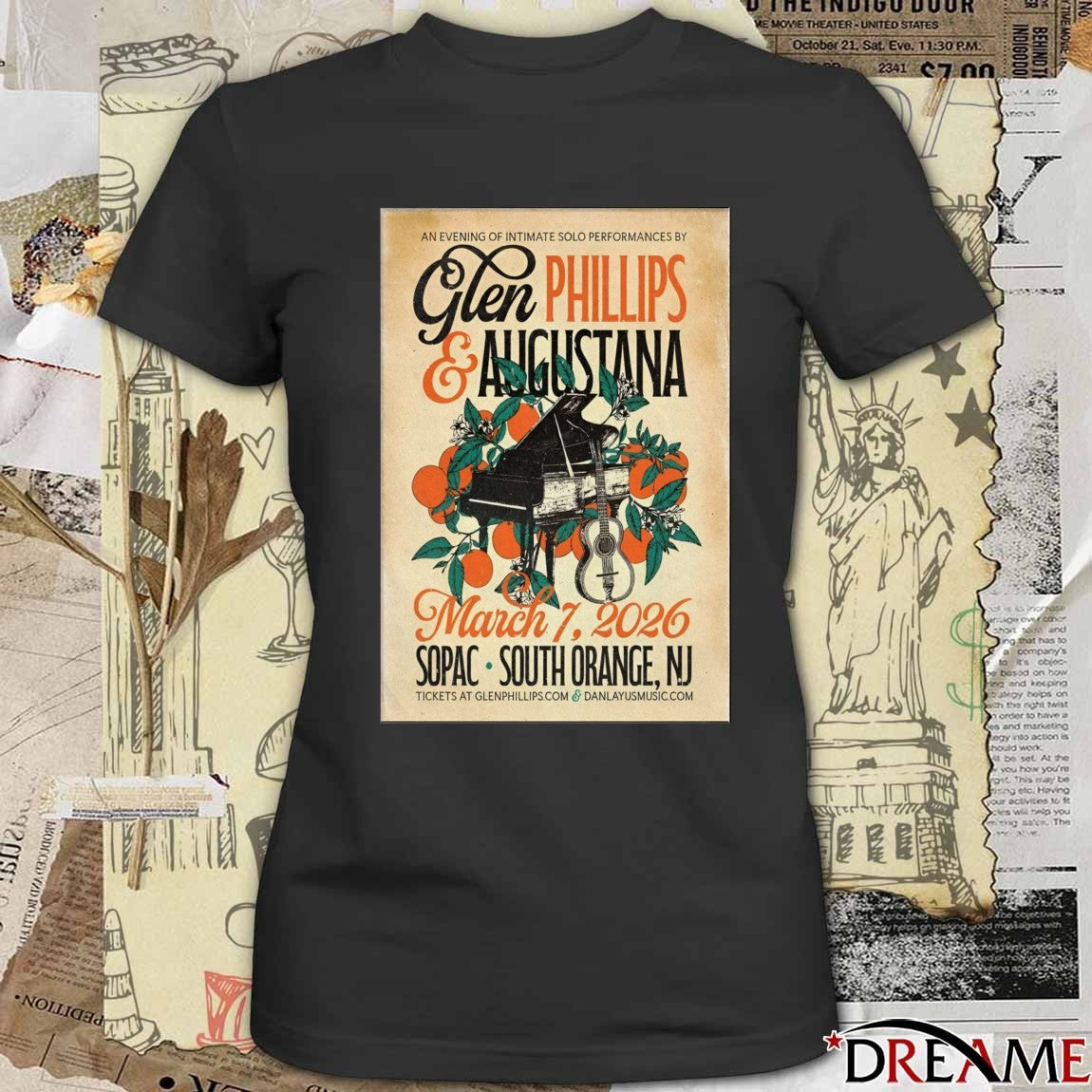 Poster Glen Phillips And Augustana SOPAC In South Orange NJ March 7 2026 t-shirt