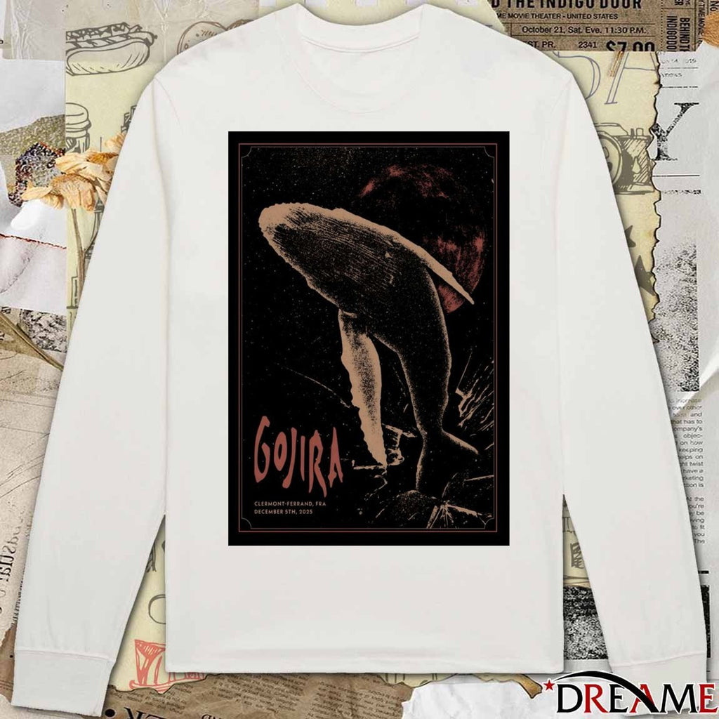 Poster Gojira December 5 2025 Clermont Ferrand FR t-shirt