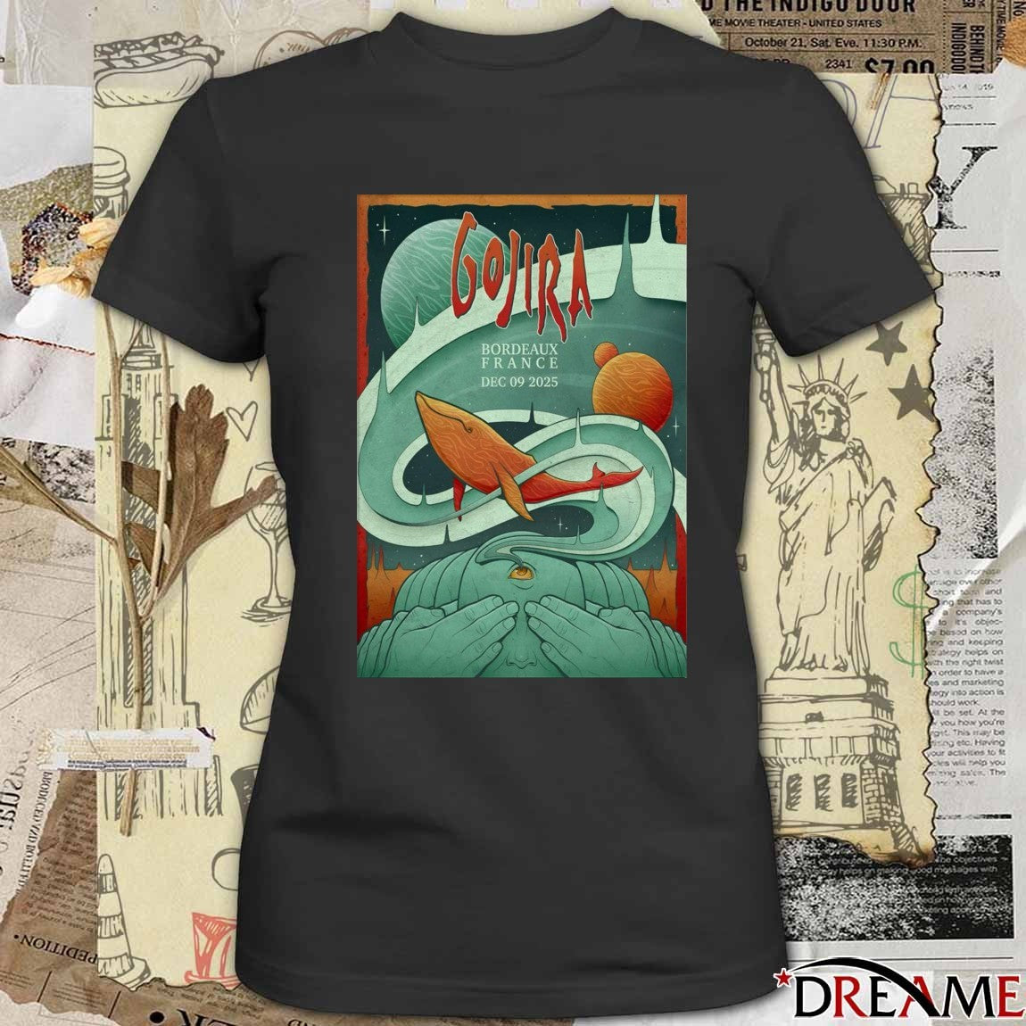 Poster Gojira December 9 2025 In Bordeaux France t-shirt