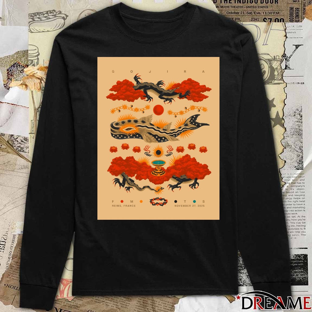 Poster Gojira November 27 2025 Reims Arena in Reims France t-shirt