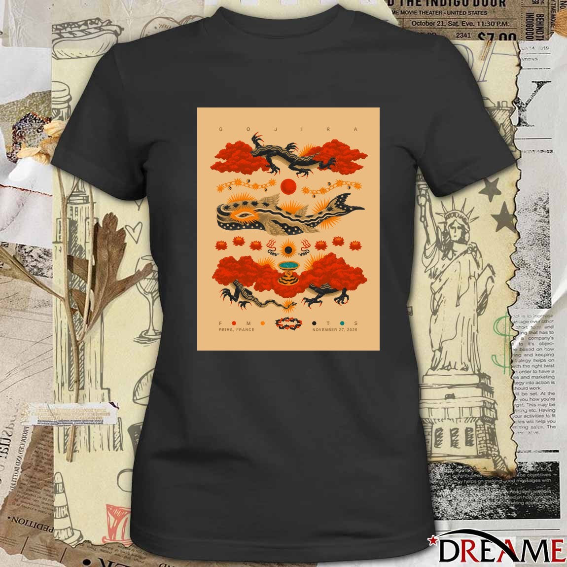 Poster Gojira November 27 2025 Reims Arena in Reims France t-shirt