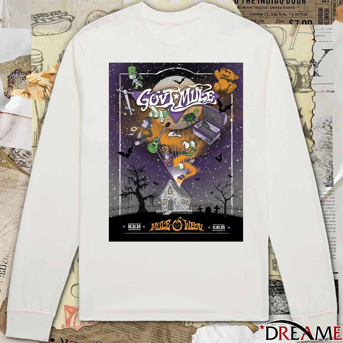 Poster Gov’t Mule Happy Mule-O-Ween Halloween 10.31.2025 Warner Theatre t-shirt