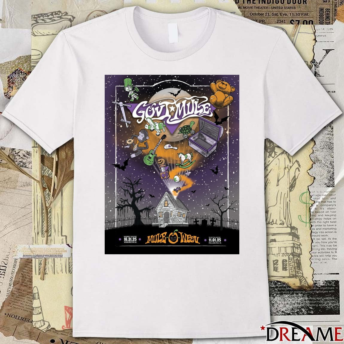Poster Gov’t Mule Happy Mule-O-Ween Halloween 10.31.2025 Warner Theatre t-shirt