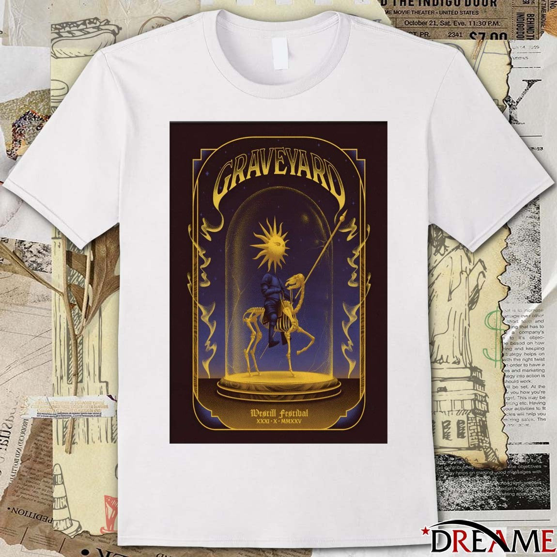 Poster Graveyard October 26 2025 Vallet France Westill Festival t-shirt