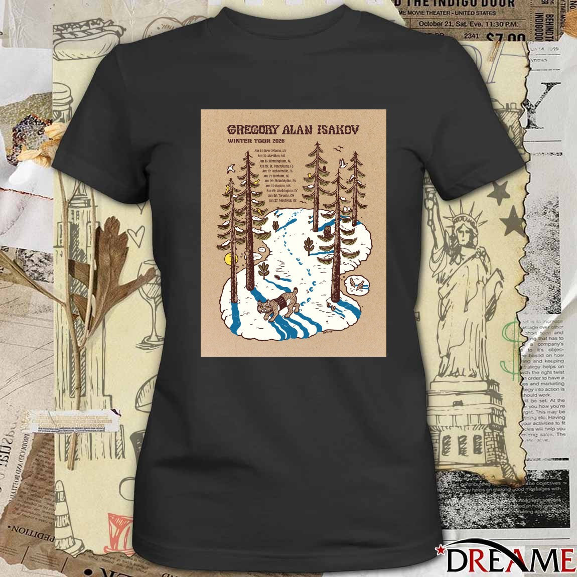 Poster Gregory Alan Isakov Winter Tour 2026 January 14 – 27 t-shirt