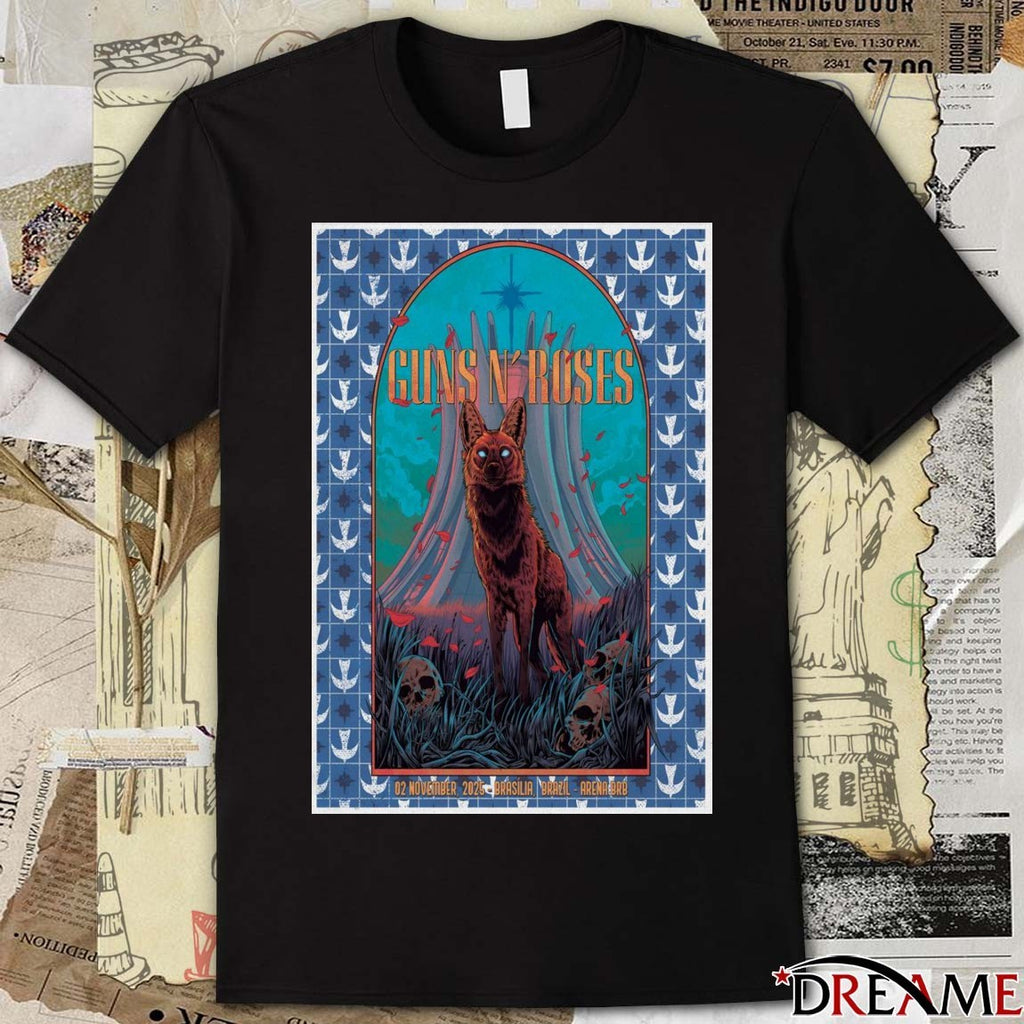 Poster Guns N’ Roses November 2 2025 Arena BRB Brasília BR t-shirt