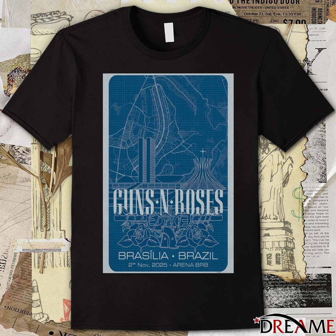 Poster Guns N’ Roses November 2nd 2025 Brasília Brazil Arena BRB Tour t-shirt