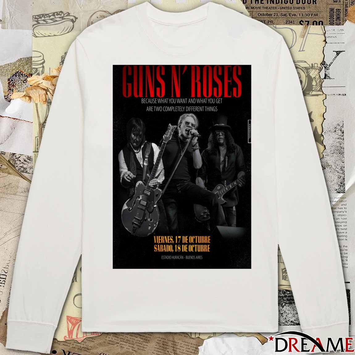 Poster Guns N’ Roses October 17-18 2025 Estadio Huracan In Buenos Aires Argentina t-shirt