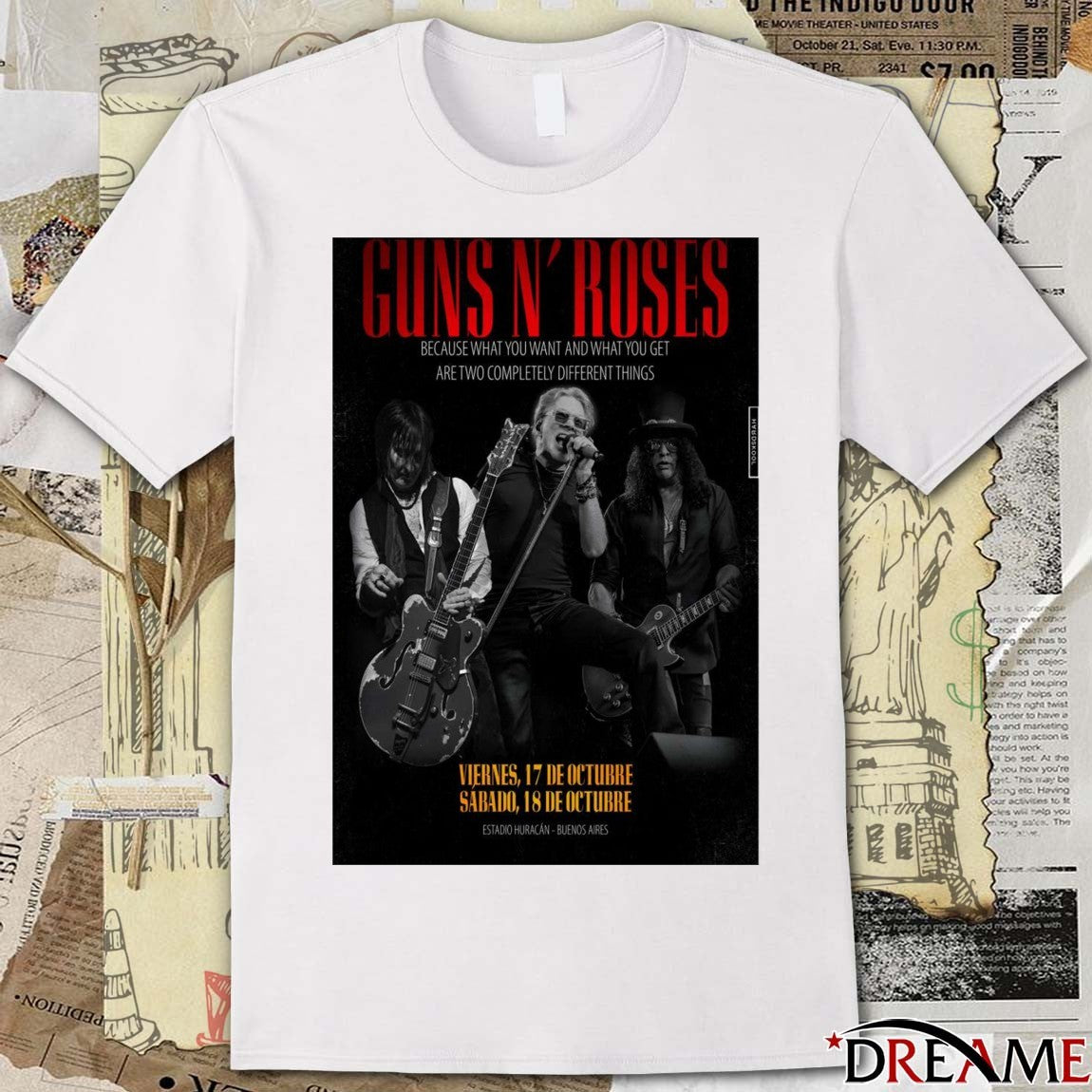 Poster Guns N’ Roses October 17-18 2025 Estadio Huracan In Buenos Aires Argentina t-shirt