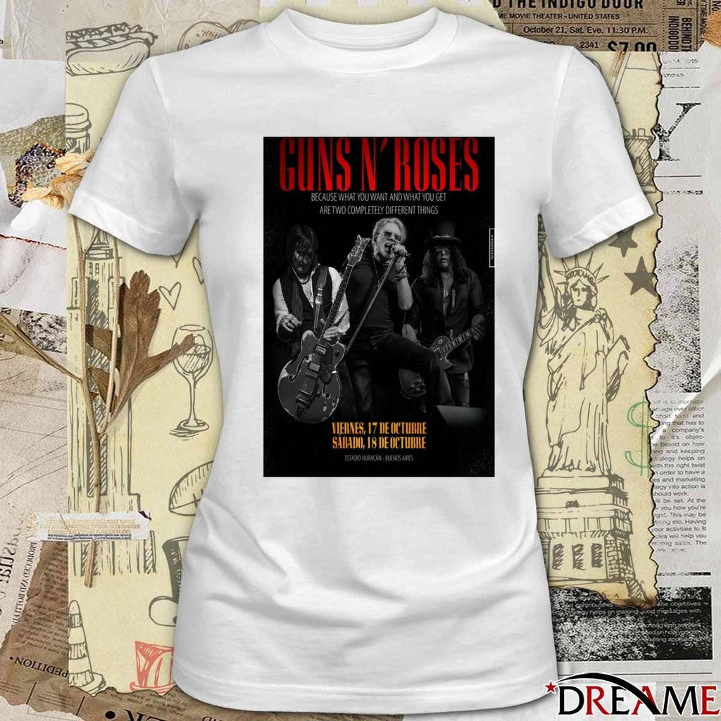 Poster Guns N’ Roses October 17-18 2025 Estadio Huracan In Buenos Aires Argentina t-shirt