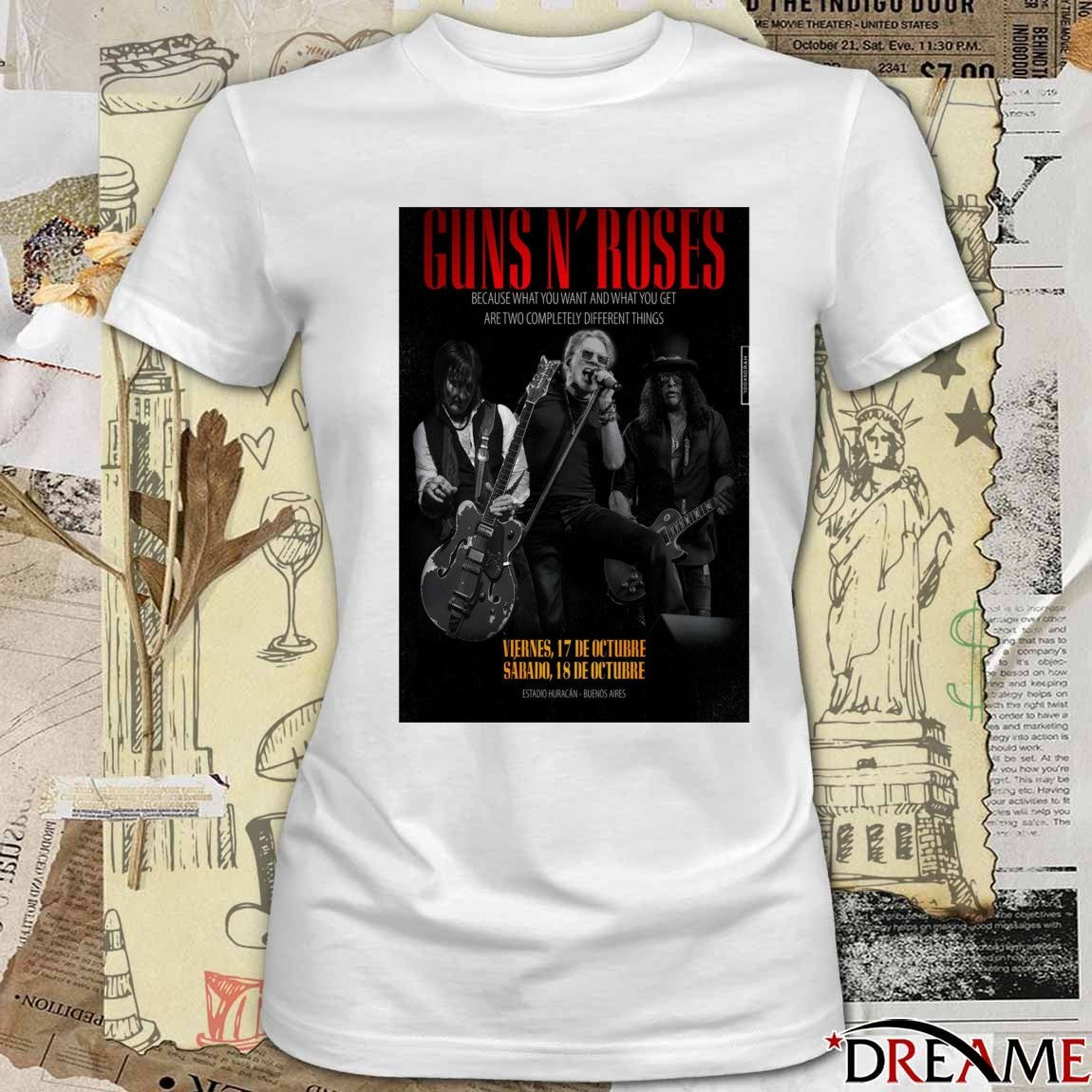 Poster Guns N’ Roses October 17-18 2025 Estadio Huracan In Buenos Aires Argentina t-shirt