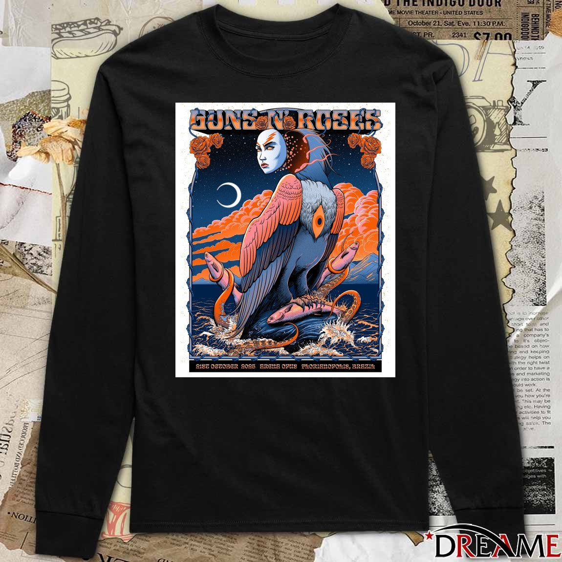 Poster Guns N’ Roses October 21 2025 Arena Opus Florianópolis Event t-shirt