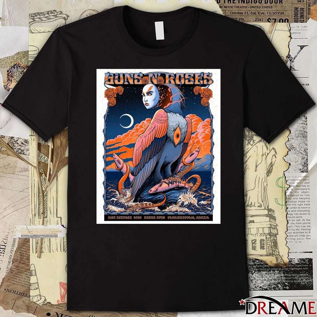 Poster Guns N’ Roses October 21 2025 Arena Opus Florianópolis Event t-shirt