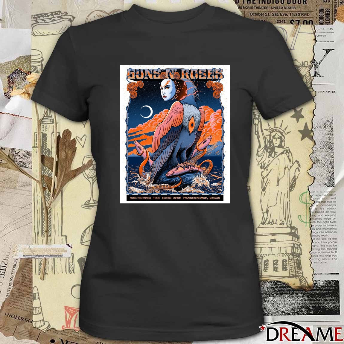 Poster Guns N’ Roses October 21 2025 Arena Opus Florianópolis Event t-shirt