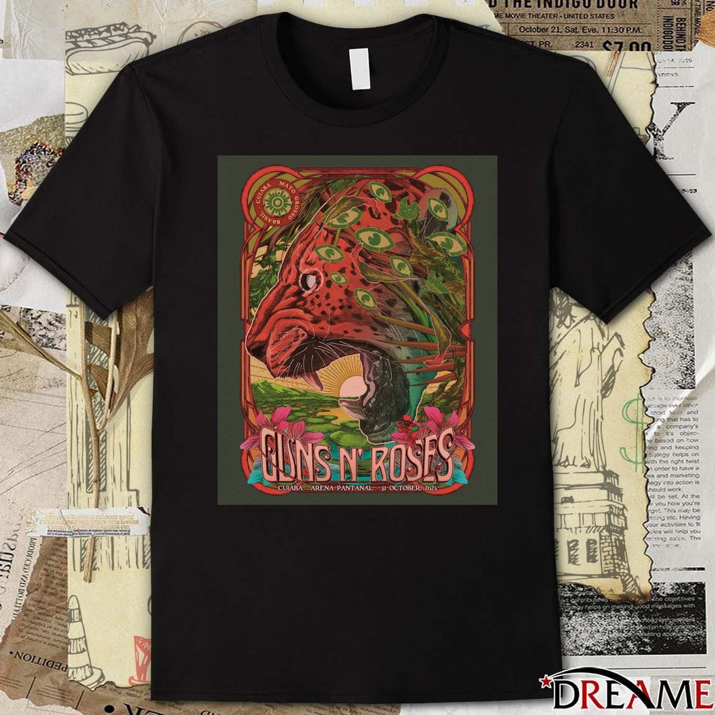 Poster Guns N’ Roses October 31 2025 Cuiabá Event Arena Pantanal t-shirt