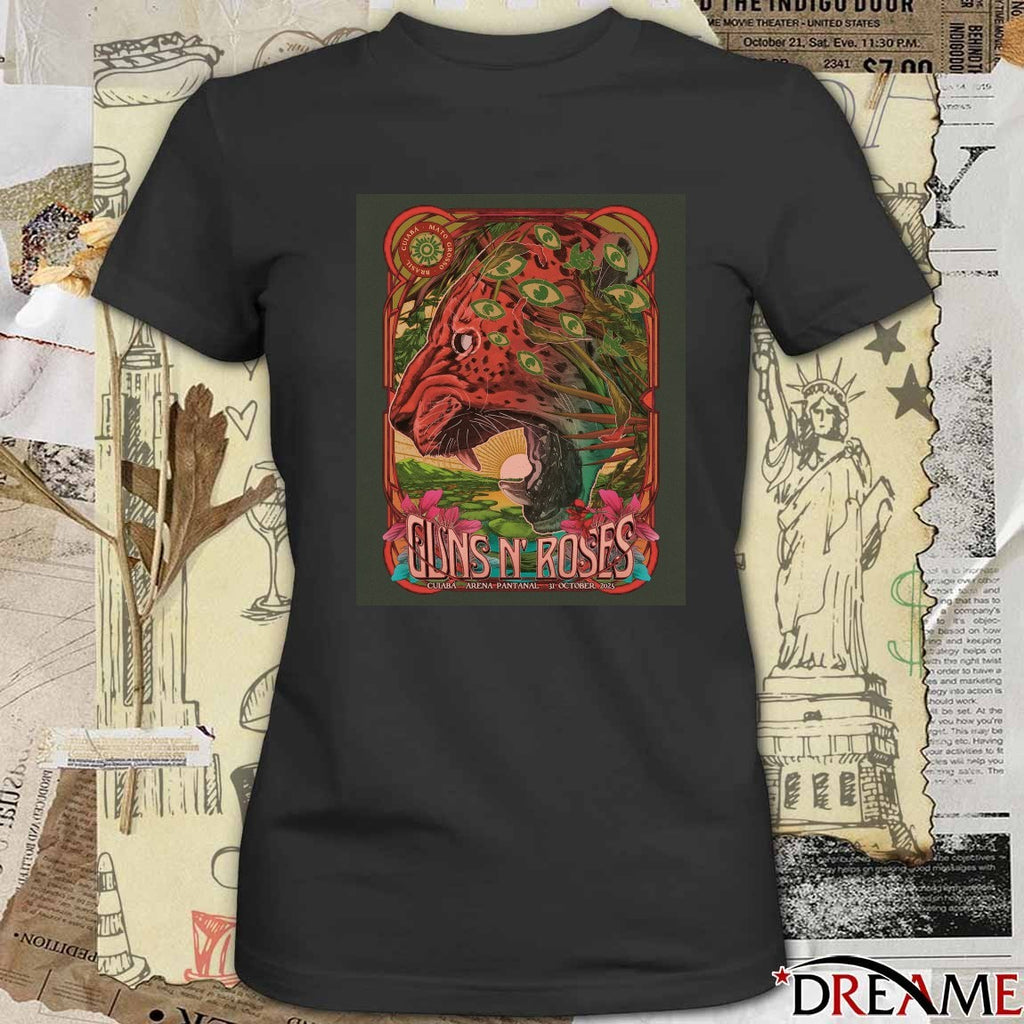Poster Guns N’ Roses October 31 2025 Cuiabá Event Arena Pantanal t-shirt