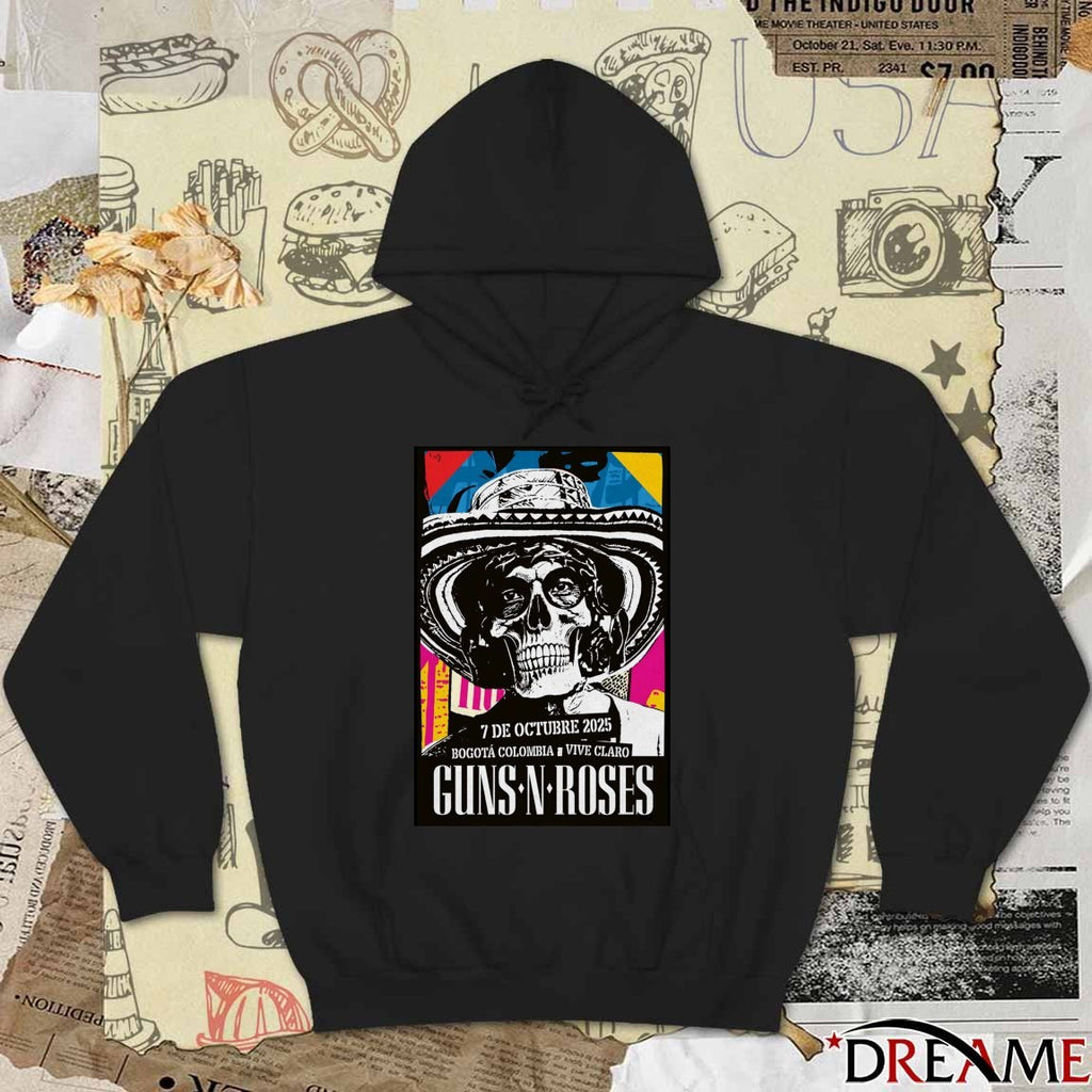 Poster Guns N’ Roses October 7 2025 Bogotá, Colombia Vive Claro t-shirt