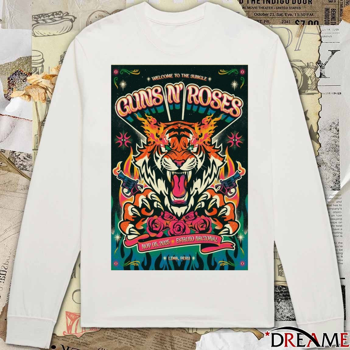 Poster Guns N’ Roses Ưelcome To The Jungle November 5 2025 Estadio Nacional Show t-shirt