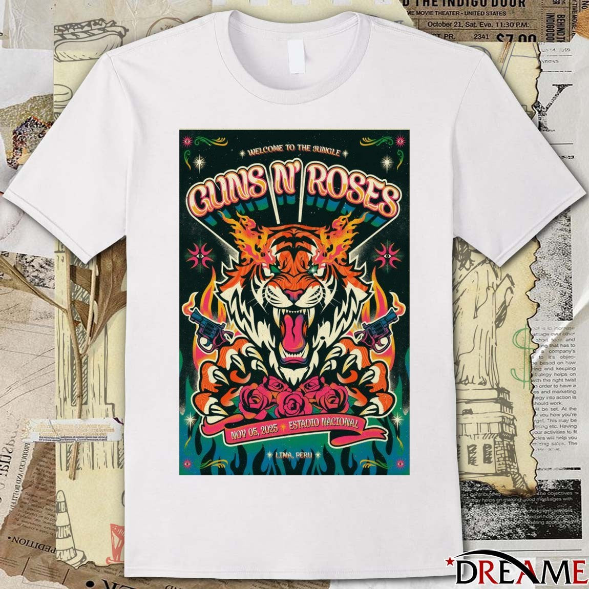 Poster Guns N’ Roses Ưelcome To The Jungle November 5 2025 Estadio Nacional Show t-shirt
