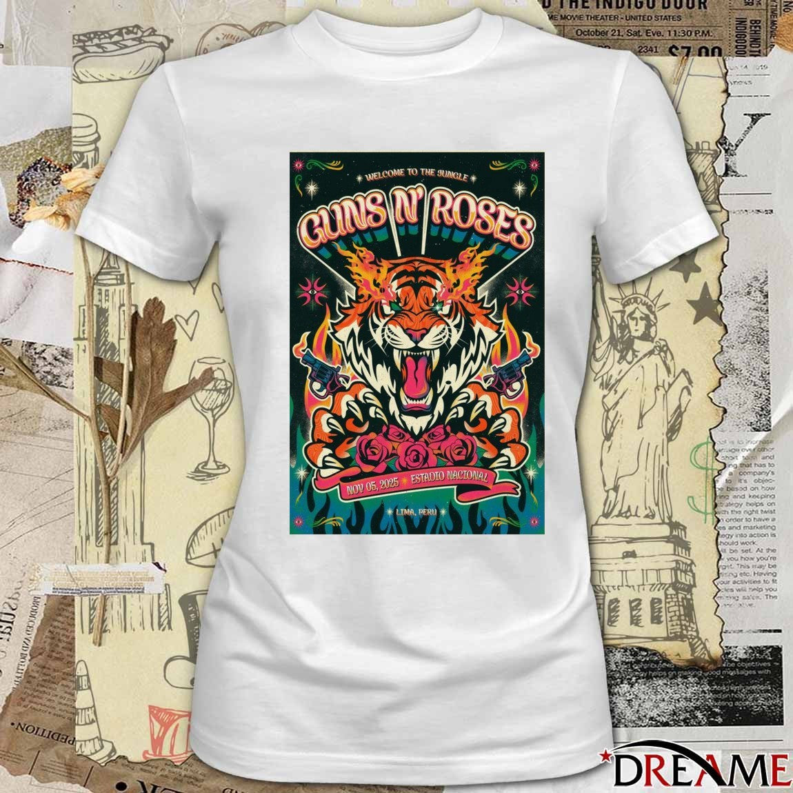 Poster Guns N’ Roses Ưelcome To The Jungle November 5 2025 Estadio Nacional Show t-shirt