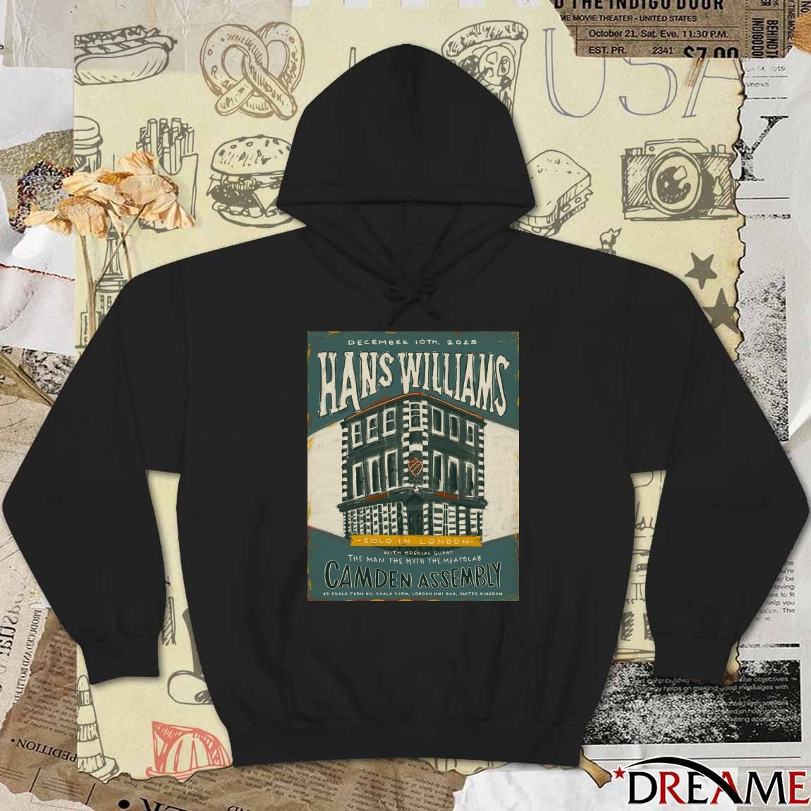 Poster Hans Williams December 10 2025 Camden Assembly in London Event t-shirt