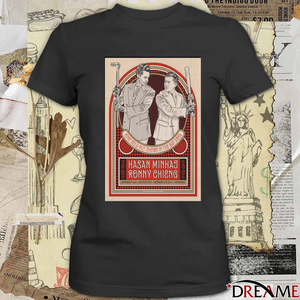 Poster Hasan Minhaj And Ronny Chieng California Tour December 17 – 18 2025 San Jose Civic t-shirt