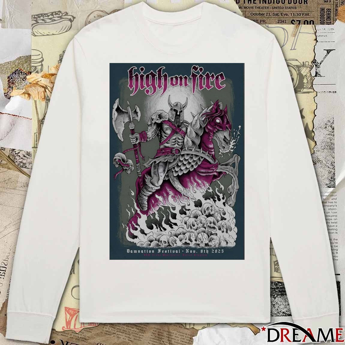 Poster High On Fire November 8th 2025 Damnation Festival Manchester UK t-shirt