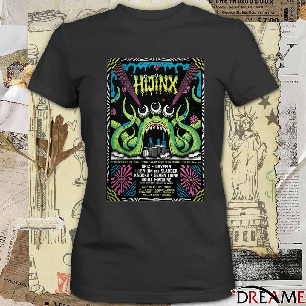 Poster Hijinx Festival December 27-28 2025 Pennsylvania Convention Center In Philadelphia PA t-shirt