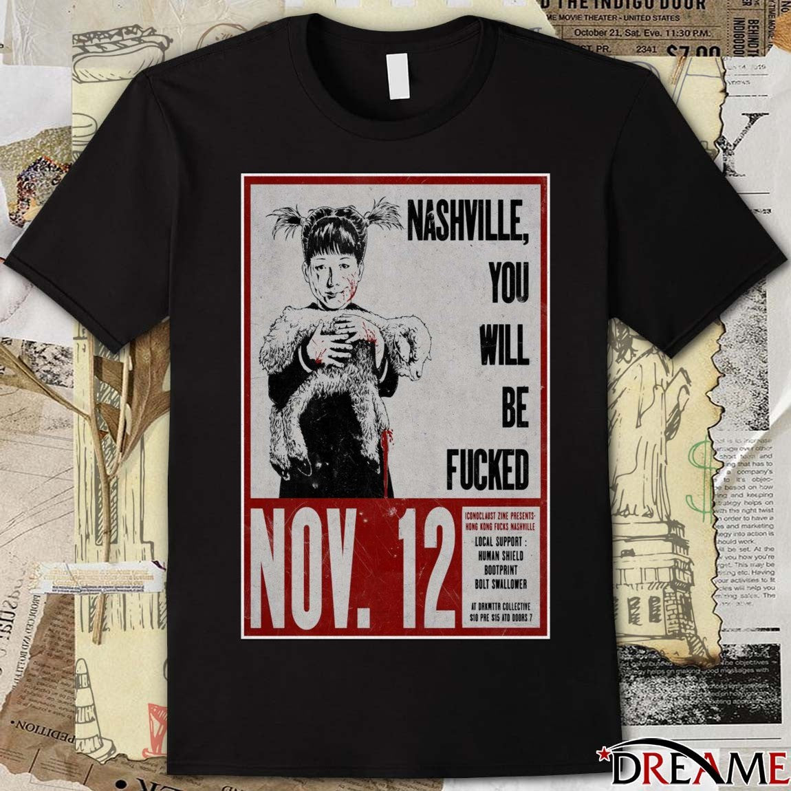 Poster Hong Kong Fuck You Nashville You Will Be Fucked November 12 2025 t-shirt