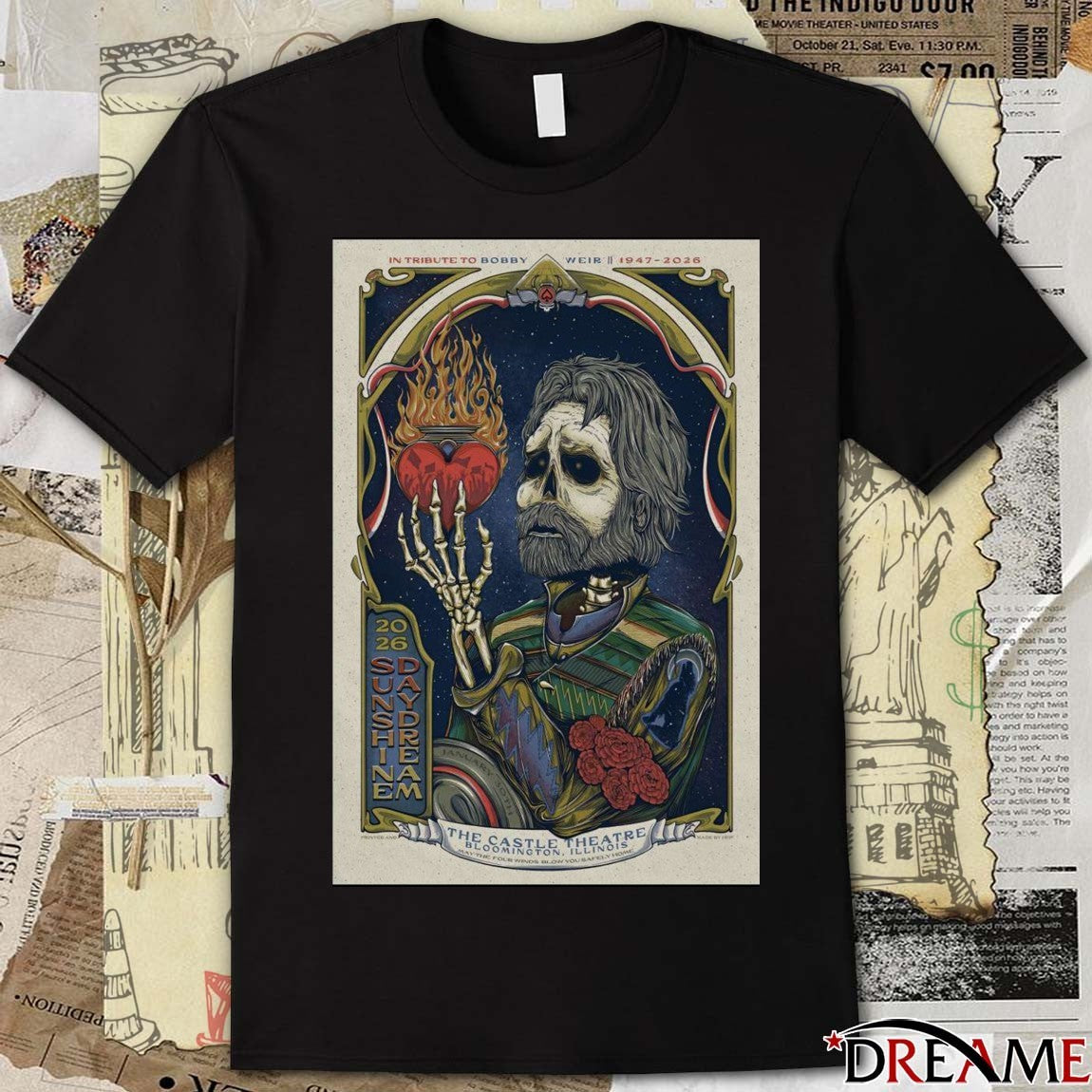 Poster In Tribute to Bobby Weir 1947-2026 Sunshine Daydream The Castle Theatre t-shirt